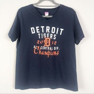 LAT | DETROIT TIGERS MLB V-Neck Baseball Short Sleeve Tee Women’s Size Large